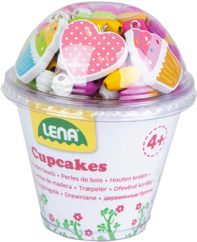 Holzperlen Cupcakes rosa