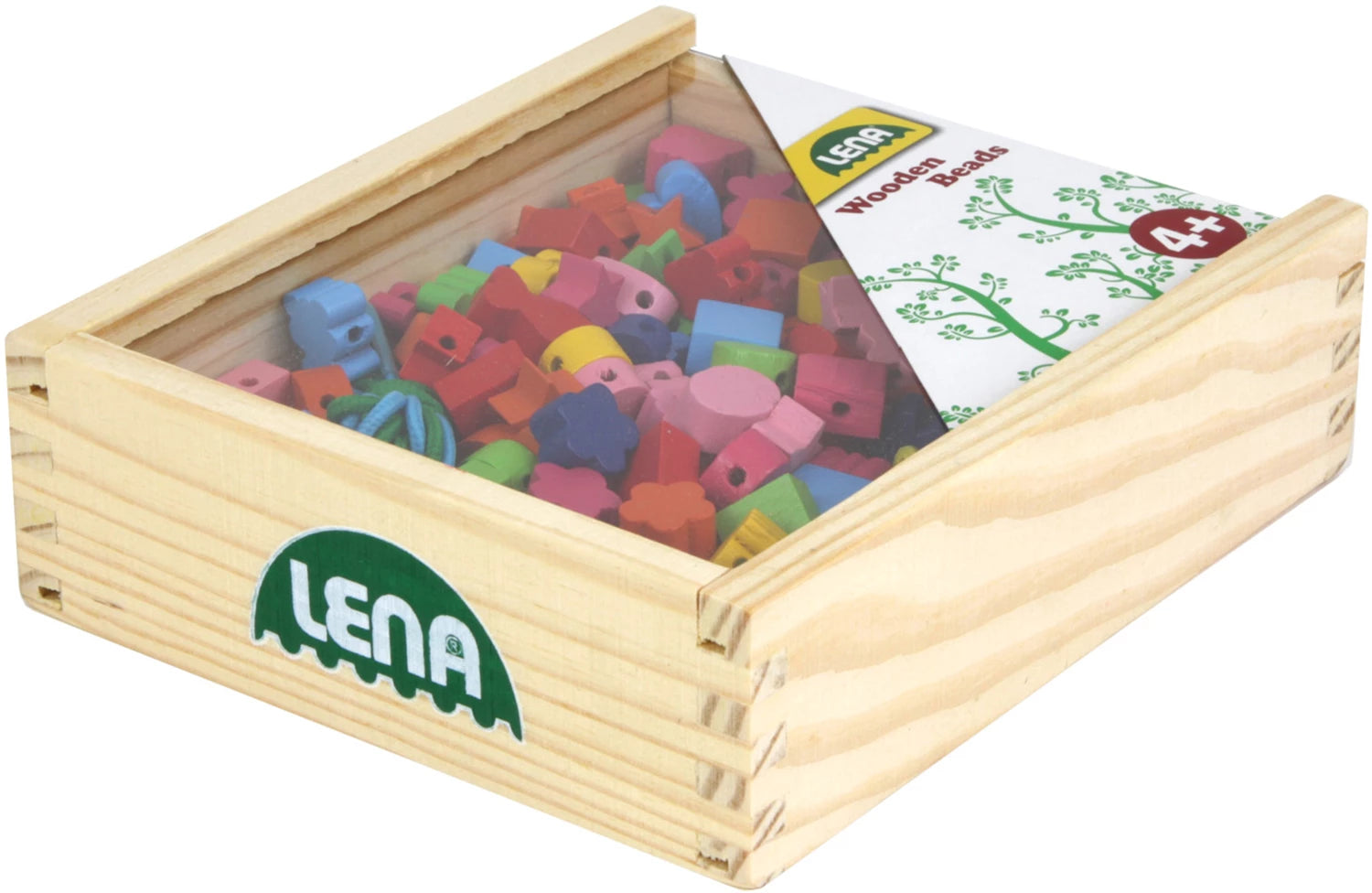 Perlen in Holzkiste