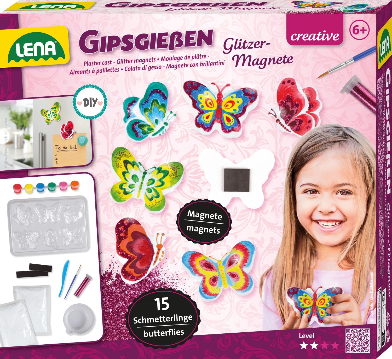 Gipsgiessen Glitzermagnete