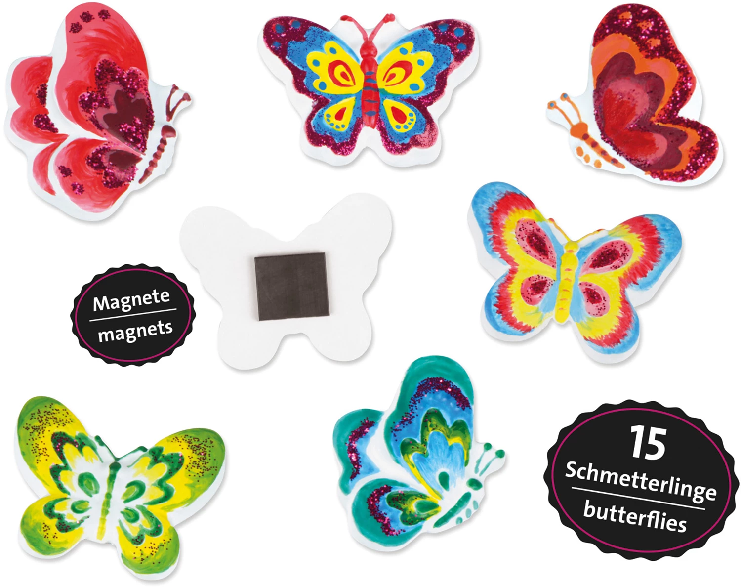 Gipsgiessen Glitzermagnete