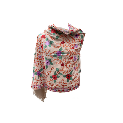 AISHITERU - Angelina Embroidered Wool Shawl - Elegant Floral Wrap 💫🌸