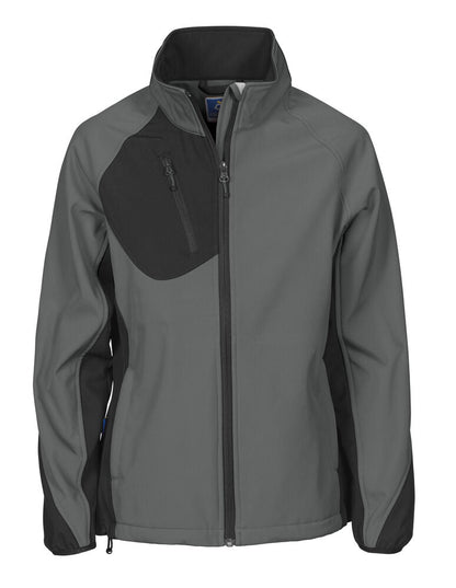 2423 DAMEN SOFTSHELL JACKE MIT KONTRASTELEMENTEN – Robuste Arbeitsjacke für Profis