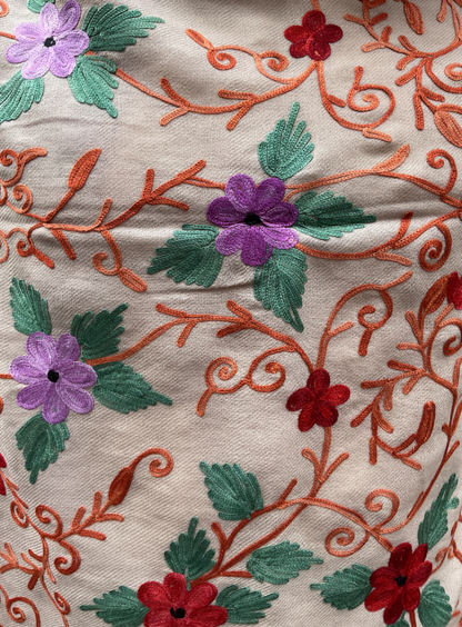 AISHITERU - Angelina Embroidered Wool Shawl - Elegant Floral Wrap 💫🌸