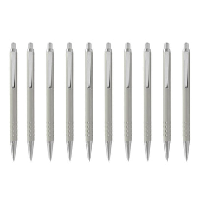 Starlight Caro Kugelschreiber 10er Set – Metall, gestanztes Karo-Muster, 13,8 cm
