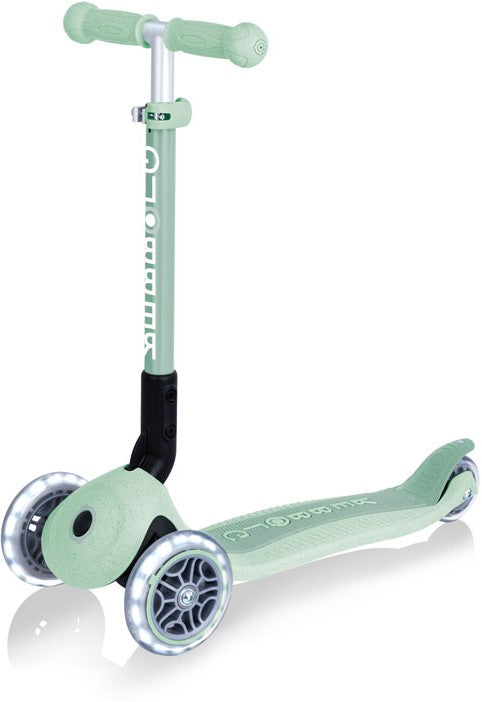 Globber Mini Scooter | JUNIOR Foldable Lights Eco | Pistachio