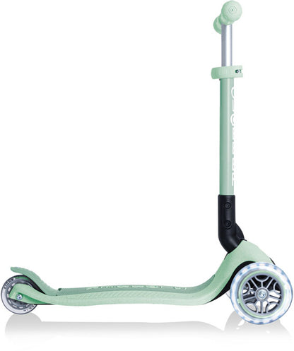 Globber Mini Scooter | JUNIOR Foldable Lights Eco | Pistachio