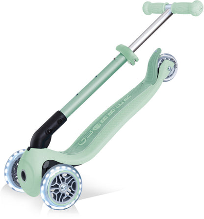 Globber Mini Scooter | JUNIOR Foldable Lights Eco | Pistachio