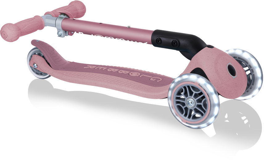 Globber Mini Scooter | JUNIOR Foldable Lights Eco | Berry