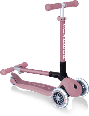 Globber Mini Scooter | JUNIOR Foldable Lights Eco | Berry