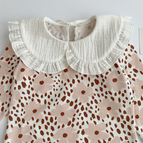 Floral Bodysuit with Elegant Collar