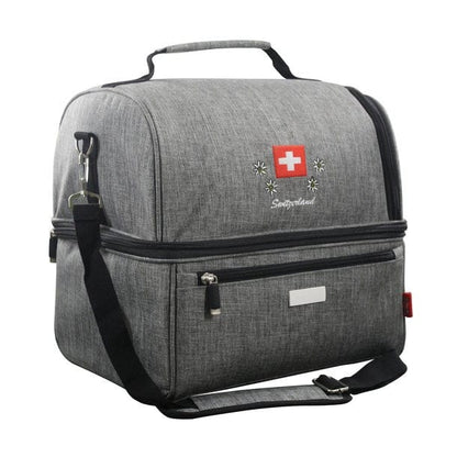 Swiss Ethno Kühltasche – 2 Fächer, Nylon 600D & Schultergurt