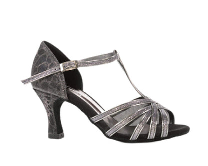 Grace Bliss Tanzschuhe in Silber & Schwarz Satin