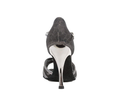 Grace Bliss Tanzschuhe in Silber & Schwarz Satin