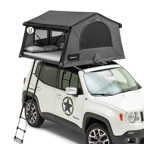 Autodachzelt Anomaly 1.0 – Geräumig & Widerstandsfähig, Wasserdicht & Atmungsaktiv – Ideal für Camping mit Matratze, Verdunkelnden Moskitonetzen & Markise – Made in Italy