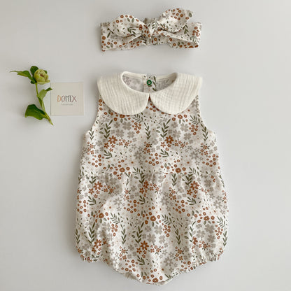 Cotton Body with Floral Print and headband