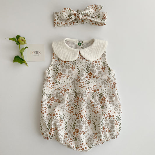 Cotton Body with Floral Print and headband