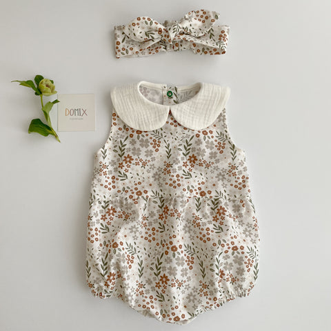 Cotton Body with Floral Print and headband