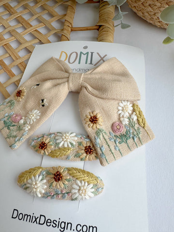 LinenPetal Hair Pins