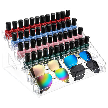 AusDaur Nagellack Aufbewahrung Organizer Regal, 6-Tier Klar Farbständer, Halter für Miniaturfarben, Gel-Nagellack, ätherischen Ölen und Sonnenbrille, erfüllt Künstler und Schönheitsbedürfnisse