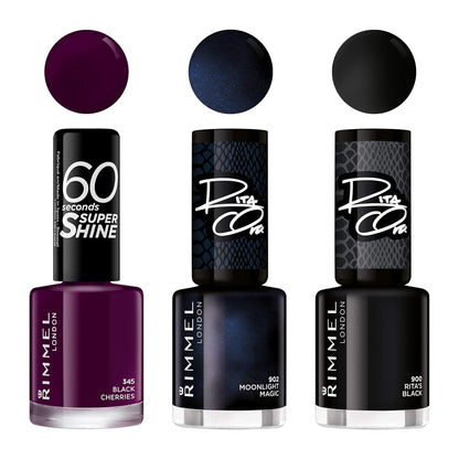 Rimmel London Super, Nagellack, Schwarz Glanz, 8 ml (1er Pack)