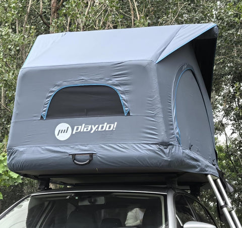 TentHome Dachzelt Aufblasbar Auto 2 Personen Autodachzelt Einfacher Aufbau Outdoor-Glamping-Camping Zelt für SUV, LKW und Universal-Autozelt Grau