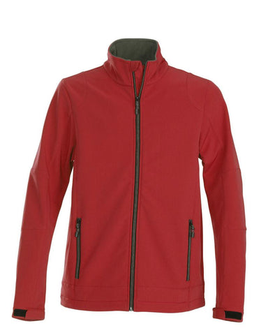 Trial softshell-Softshell-Jacke mit Stretchanteil. Zweifarbiger Reißverschluss vorne und an den Taschen