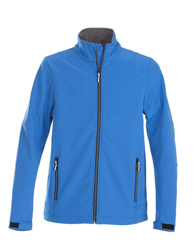 Trial softshell-Softshell-Jacke mit Stretchanteil. Zweifarbiger Reißverschluss vorne und an den Taschen