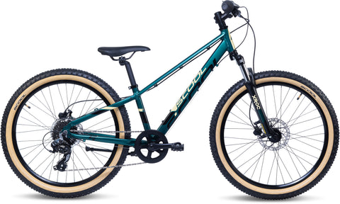 S'COOL | Fahrrad | Xroc disc 24-8S Altus | Dark green - beige