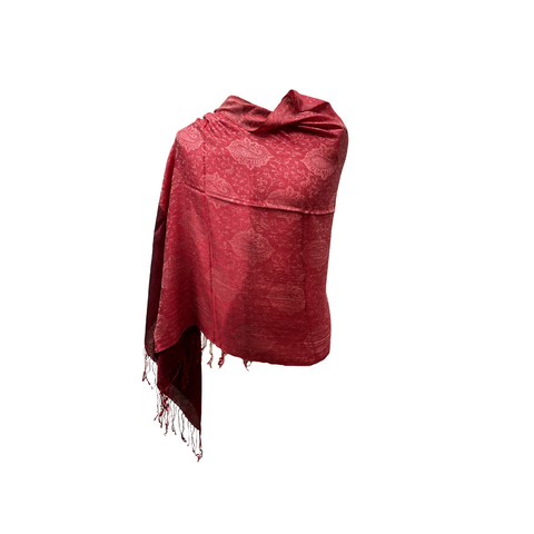 AISHITERU - Valentina Silk Shawl - Crimson luxury you can feel 💖✨
