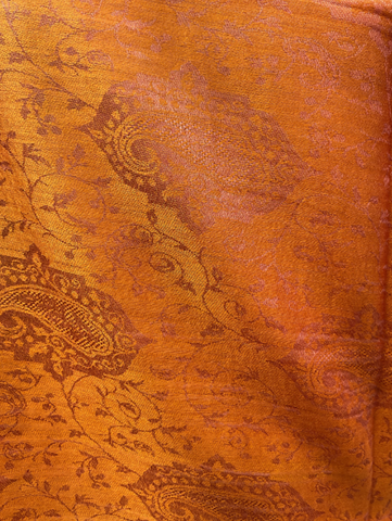AISHITERU - Sienna Silk Shawl - Radiant Burnt-Orange Luxe ✨🧣