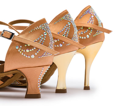 Sparkle Shine Tanzschuhe in Nude Satin