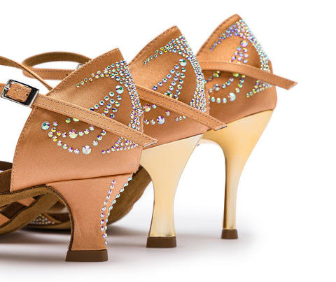 Sparkle Shine Tanzschuhe in Nude Satin