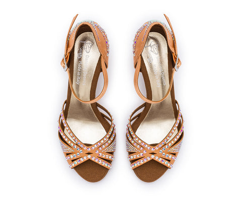 Sparkle Shine Tanzschuhe in Nude Satin