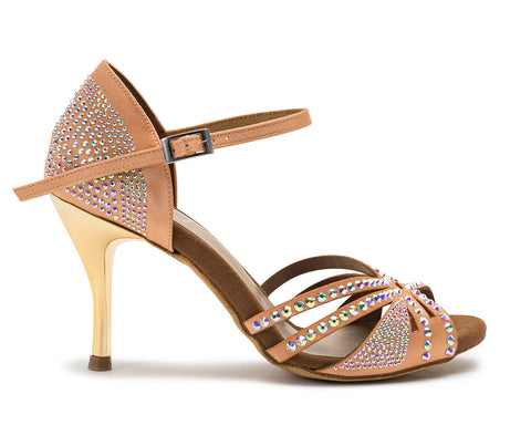 Sparkle Shine Tanzschuhe in Nude Satin