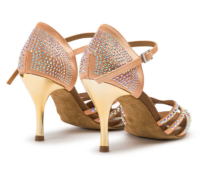 Sparkle Shine Tanzschuhe in Nude Satin