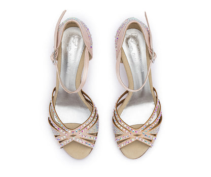Sparkle Shine Tanzschuhe in Nude Rosé Satin