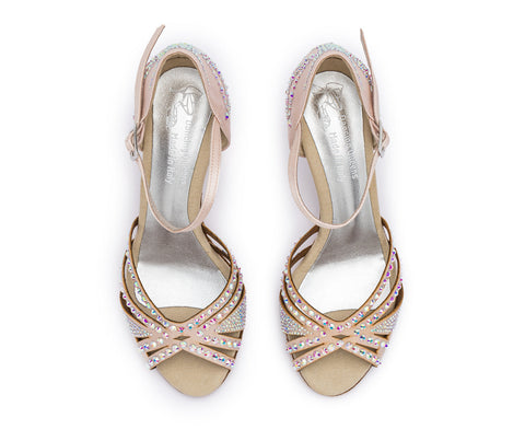 Sparkle Shine Tanzschuhe in Nude Rosé Satin
