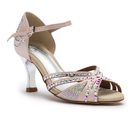 Sparkle Shine Tanzschuhe in Nude Rosé Satin