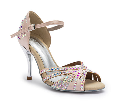 Sparkle Shine Tanzschuhe in Nude Rosé Satin