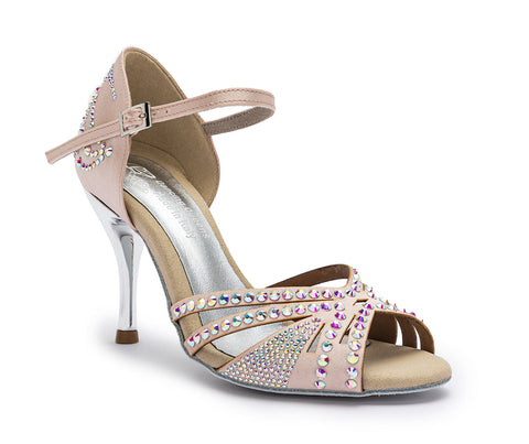 Sparkle Shine Tanzschuhe in Nude Rosé Satin