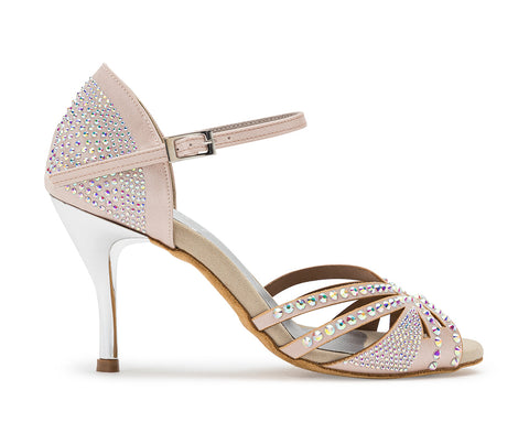 Sparkle Shine Tanzschuhe in Nude Rosé Satin