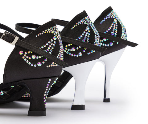 Sparkle Shine Tanzschuhe in Schwarz Satin