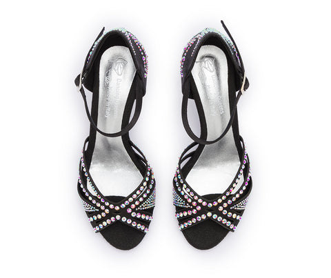 Sparkle Shine Tanzschuhe in Schwarz Satin