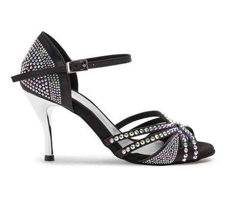 Sparkle Shine Tanzschuhe in Schwarz Satin