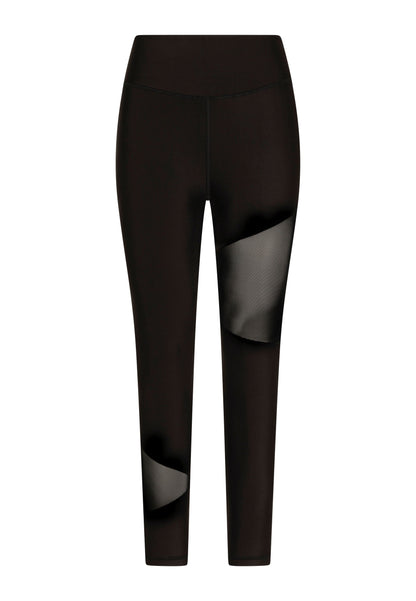1017 Tulle Detailed Sport Leggings in Schwarz