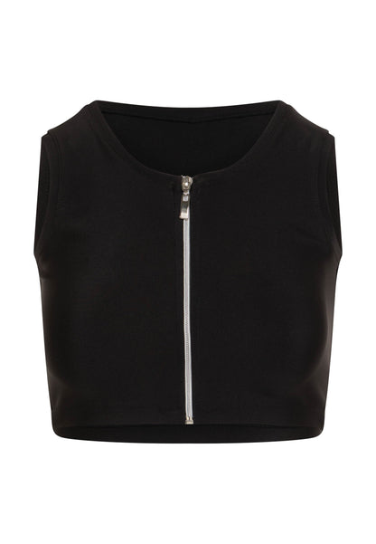 SportPlus - Black Sport Bra with Zipper - Ultimate Comfort & Style 🖤✨