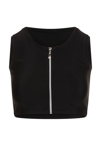 SportPlus - Black Sport Bra with Zipper - Ultimate Comfort & Style 🖤✨