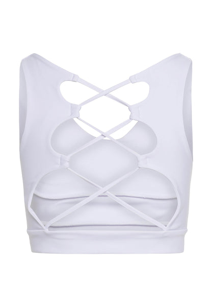 150 Striped Sport Bra in Weiss