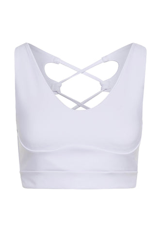 150 Striped Sport Bra in Weiss