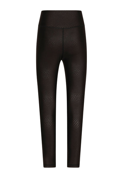 937 Leggings en simili cuir en noir serpent